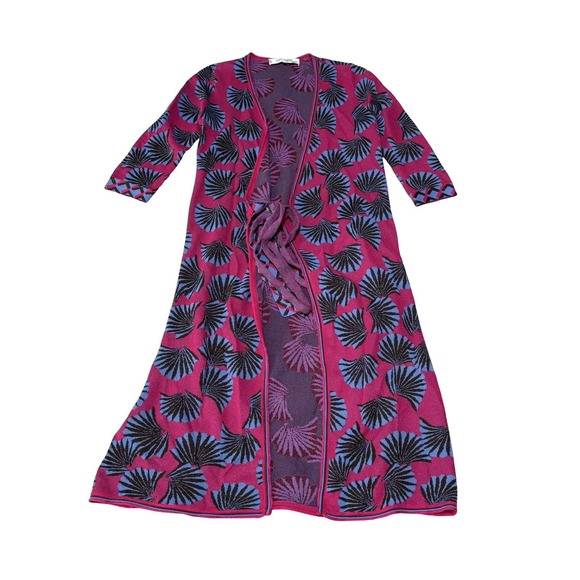 Diane Von Furstenberg Dresses & Skirts - Diane von Furstenberg Lainey Metallic Jacquard Knit Wrap Dress in Fuchsia XS